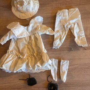 Vintage White 16” Doll Dress Set with Accessories